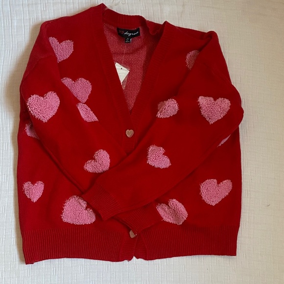 33 DEGREES Charming Red Heart Women's Cardigan - Picture 6 of 10